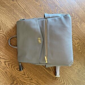 Freshly Picked Gray Leather Diaper Bag